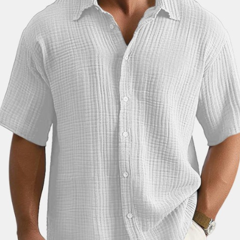 Chemise décontractée pour homme, confortable, coupe ample, à manches courtes