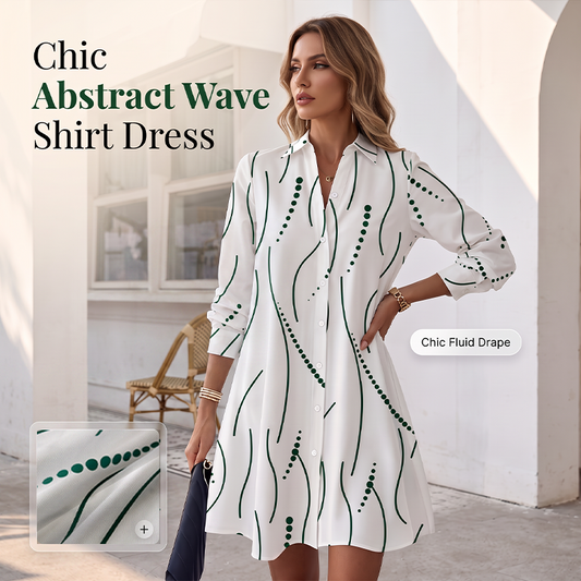 Robe-chemise imprimée à manches longues pour femme : robe midi décontractée à boutons, élégante