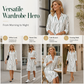 Robe-chemise imprimée à manches longues pour femme : robe midi décontractée à boutons, élégante
