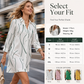Robe-chemise imprimée à manches longues pour femme : robe midi décontractée à boutons, élégante