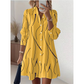 Robe-chemise imprimée à manches longues pour femme : robe midi décontractée à boutons, élégante