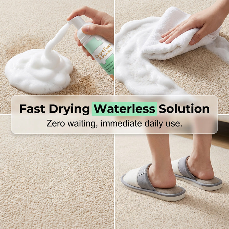 🏆 Offre spéciale du dernier jour  🔥 2 achetés 1 offerts 🎁Mousse détachante sans eau pour tapis avec serviette