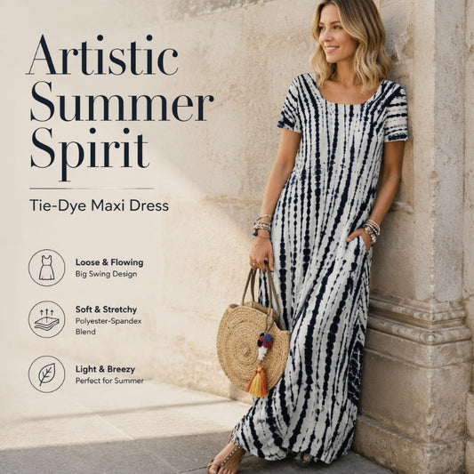 Robe décontractée ample pour femme, imprimé tie-dye