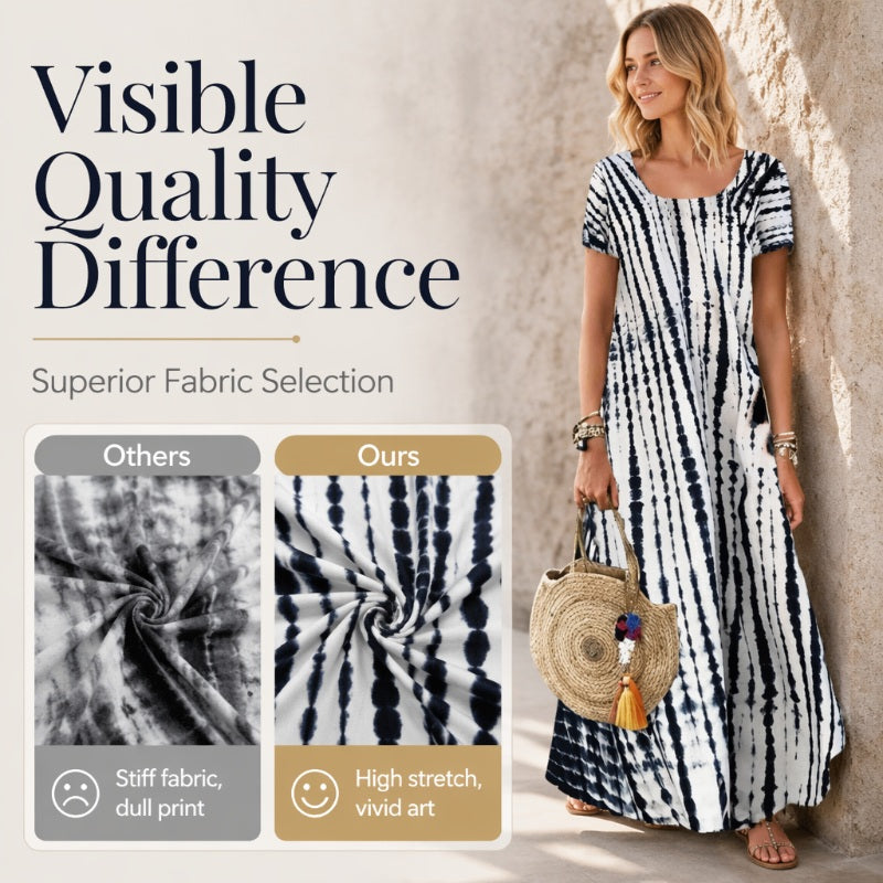 Robe décontractée ample pour femme, imprimé tie-dye