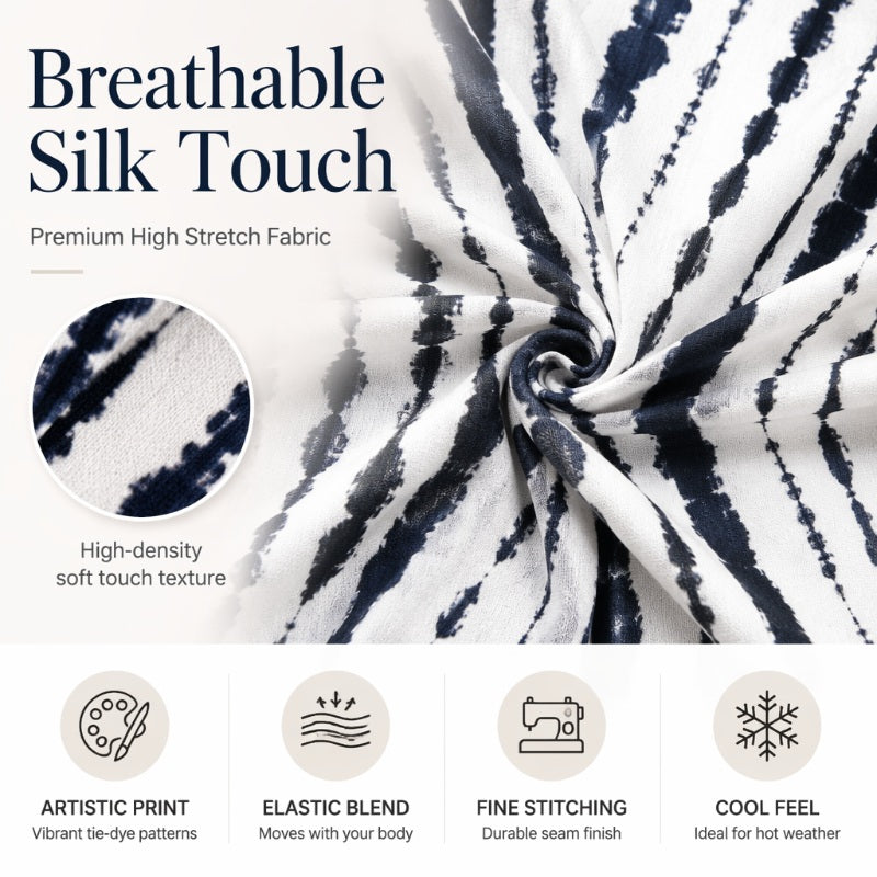 Robe décontractée ample pour femme, imprimé tie-dye