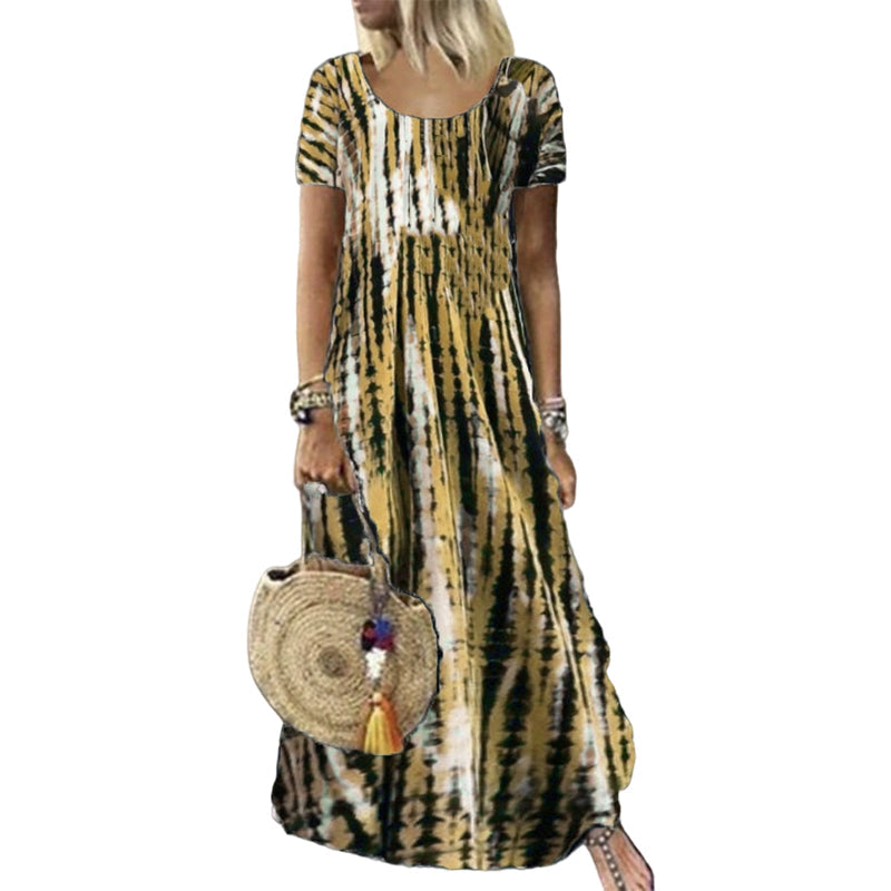 Robe décontractée ample pour femme, imprimé tie-dye