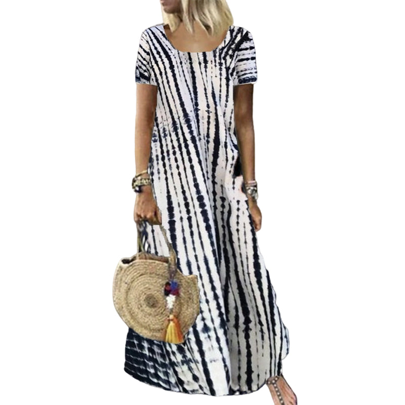 Robe décontractée ample pour femme, imprimé tie-dye