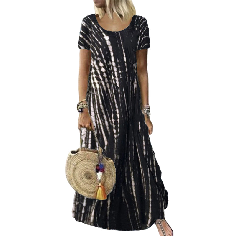Robe décontractée ample pour femme, imprimé tie-dye