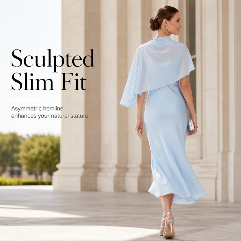 Ensemble élégant deux pièces pour femme avec cape