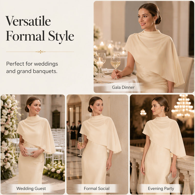 Ensemble élégant deux pièces pour femme avec cape