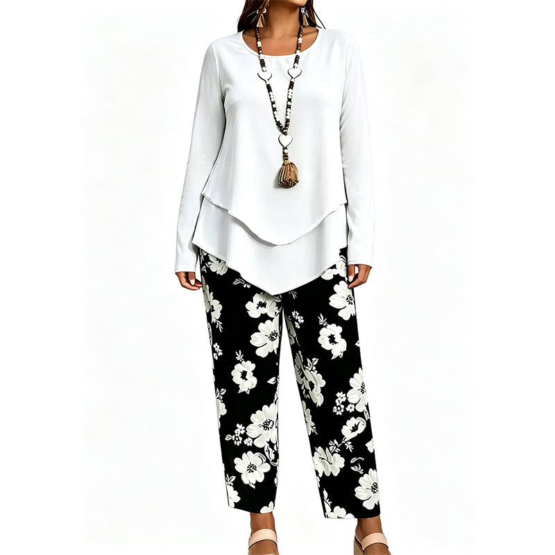 ⌛Offre à durée limitée - Ensemble deux pièces décontracté pour femme : haut et pantalon