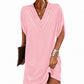 Robe femme à col en V, plissée et à manches chauve-souris