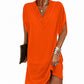Robe femme à col en V, plissée et à manches chauve-souris