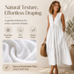 ✨🛍️Robe plissée à col en V avec poches latérales – Légère et aérienne, idéale pour les balades sur la plage ou un brunch 🍃