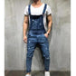 👖Salopettes en jean pour homme : salopettes à bretelles délavées et déchirées