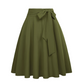 Jupe plissée à taille haute pour femme avec nœud à nouer