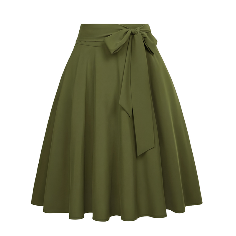 Jupe plissée à taille haute pour femme avec nœud à nouer
