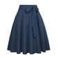 Jupe plissée à taille haute pour femme avec nœud à nouer