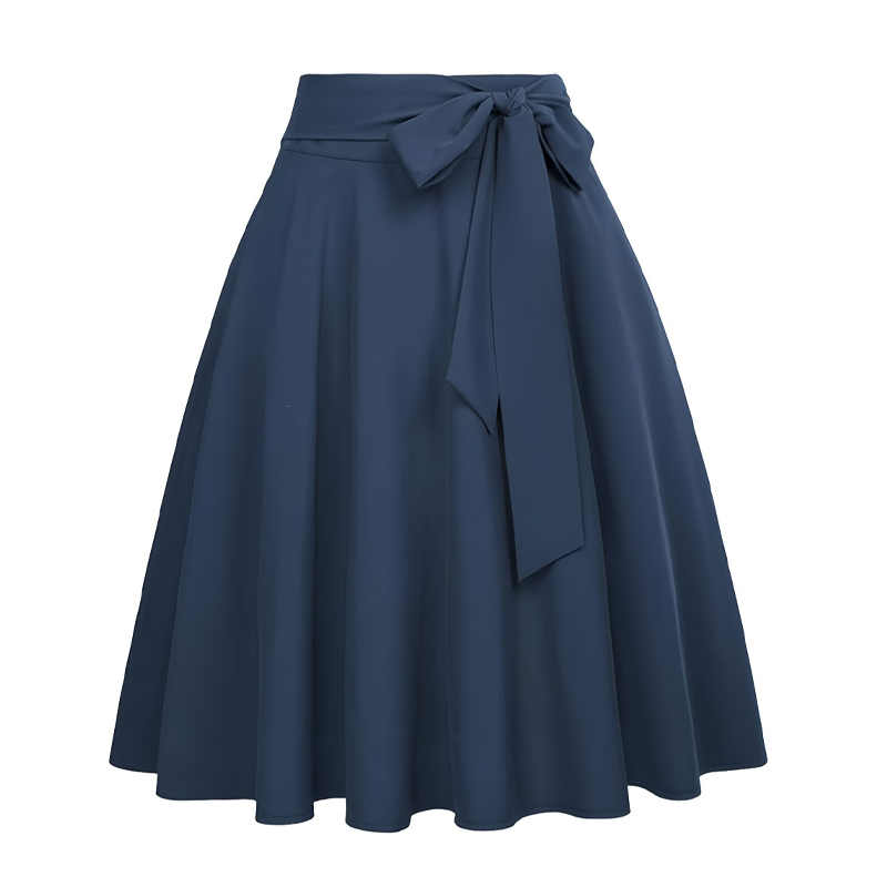 Jupe plissée à taille haute pour femme avec nœud à nouer