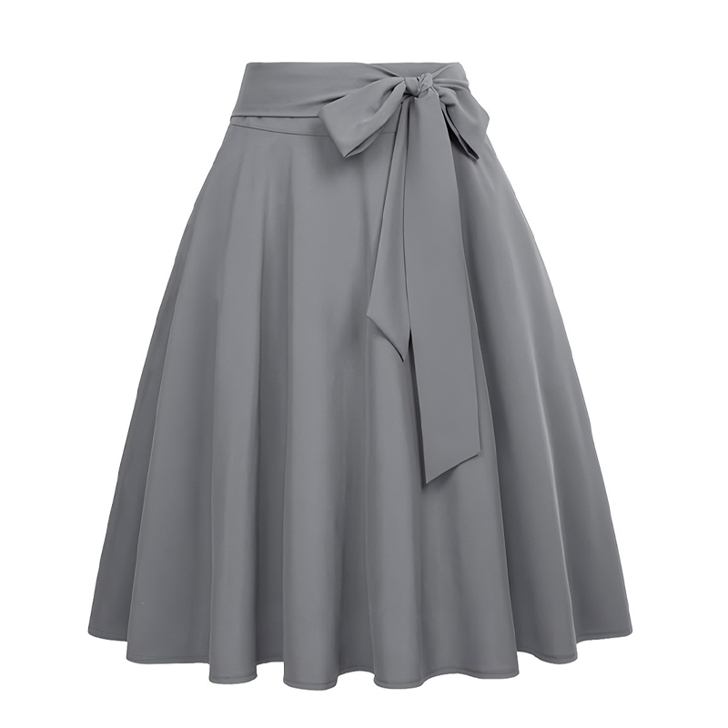 Jupe plissée à taille haute pour femme avec nœud à nouer