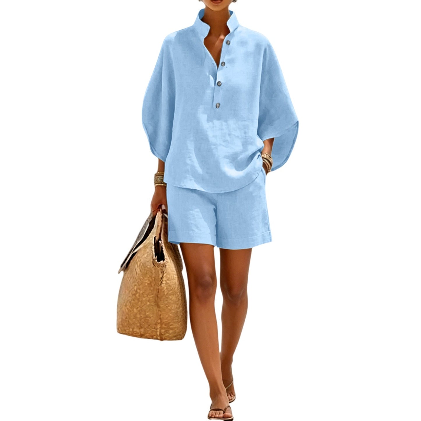 ⌛Offre à durée limitée : ensemble minimaliste composé d'un haut et d'un short décontractés pour femme