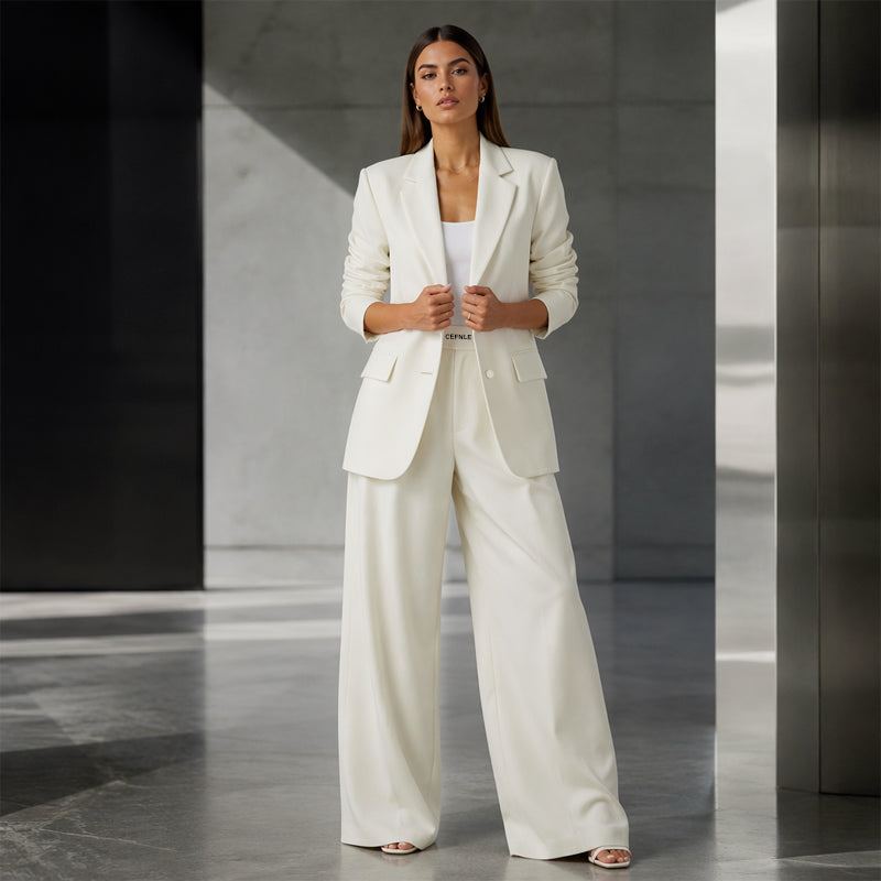 ✨🛍️Ensemble blazer et pantalon large – Des lignes épurées et un confort aéré pour une tenue qui vous met en confiance toute la journée