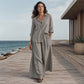 Ensemble composé d'un t-shirt à manches longues et d'un pantalon à jambes larges pour femme