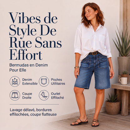 Best-seller 🏆👖 Jean court polyvalent – Coupe droite classique et longueur flatteuse pour toutes les occasions