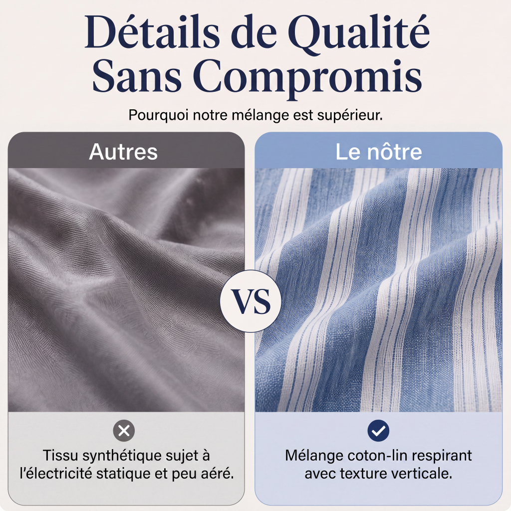 🔥-50%🌿 Ensemble de détente léger à rayures, idéal pour les sorties décontractées 🤍 Haut ample + pantalon large