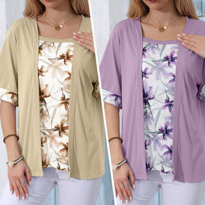 Haut à imprimé floral effet 2 pièces