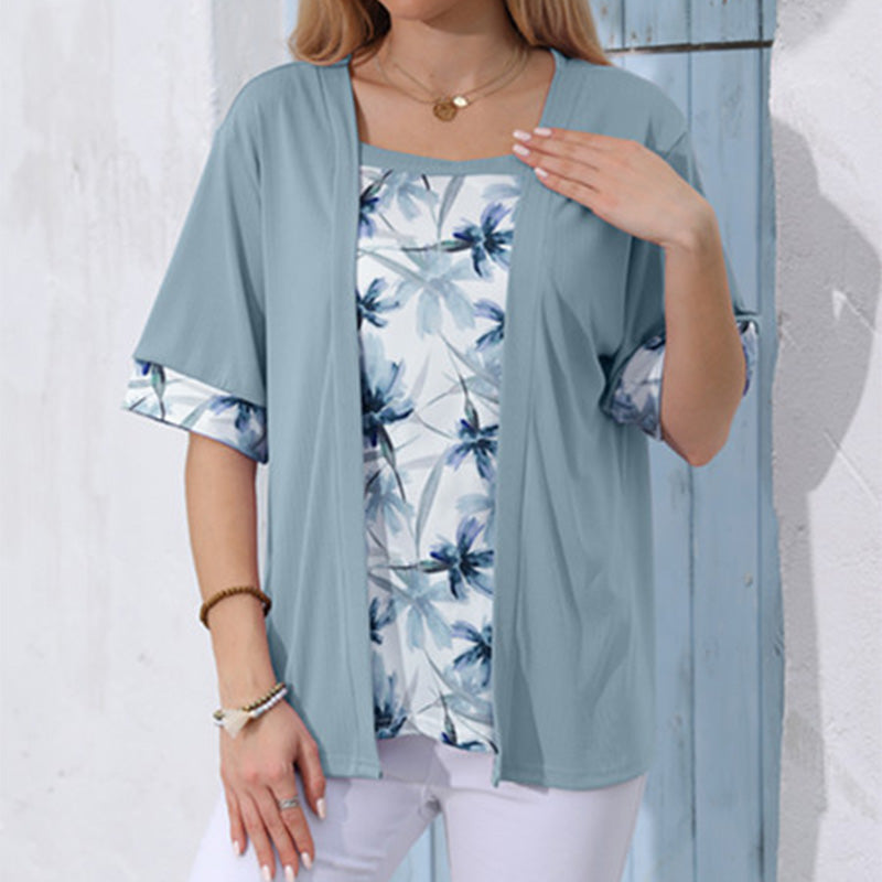 Haut à imprimé floral effet 2 pièces