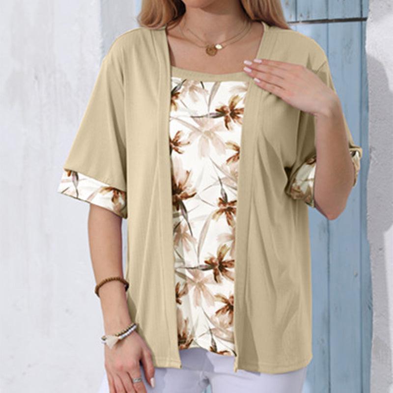 Haut à imprimé floral effet 2 pièces