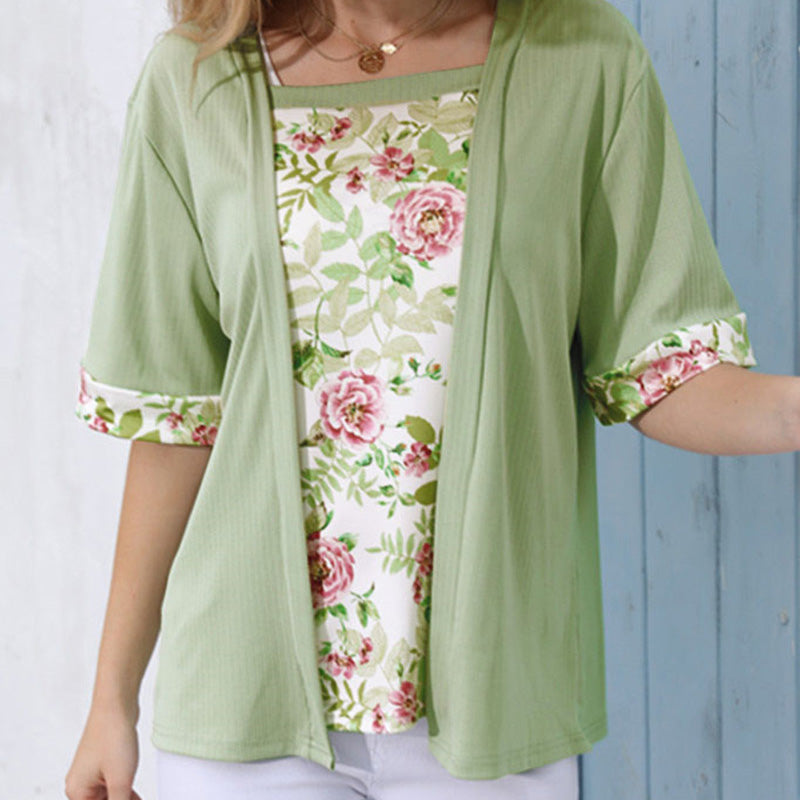Haut à imprimé floral effet 2 pièces
