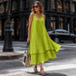 Robe sans manches double couche pour femme