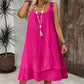 Robe sans manches double couche pour femme