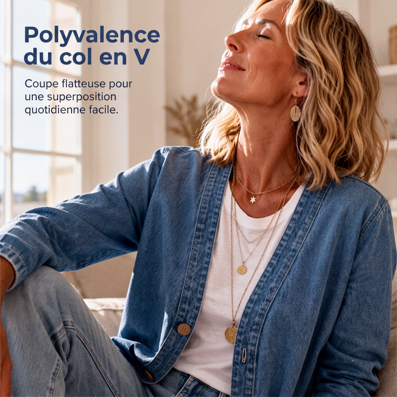 Veste cardigan décontractée sans col à boutons pour femme