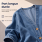 Veste cardigan décontractée sans col à boutons pour femme