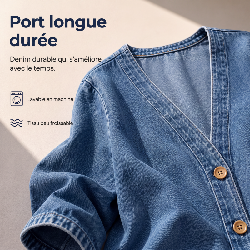 Veste cardigan décontractée sans col à boutons pour femme