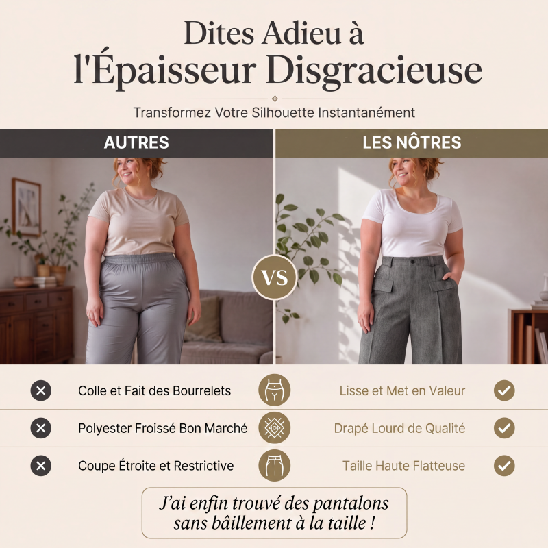 Pantalon de costume taille haute pour femme