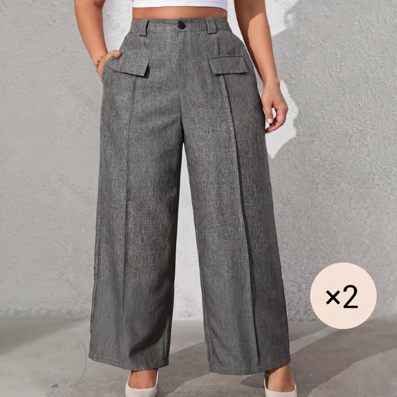 Pantalon de costume taille haute pour femme