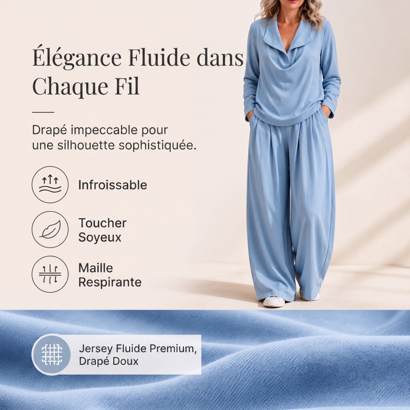 Ensemble décontracté pour femme : top à col bénitier et pantalon large