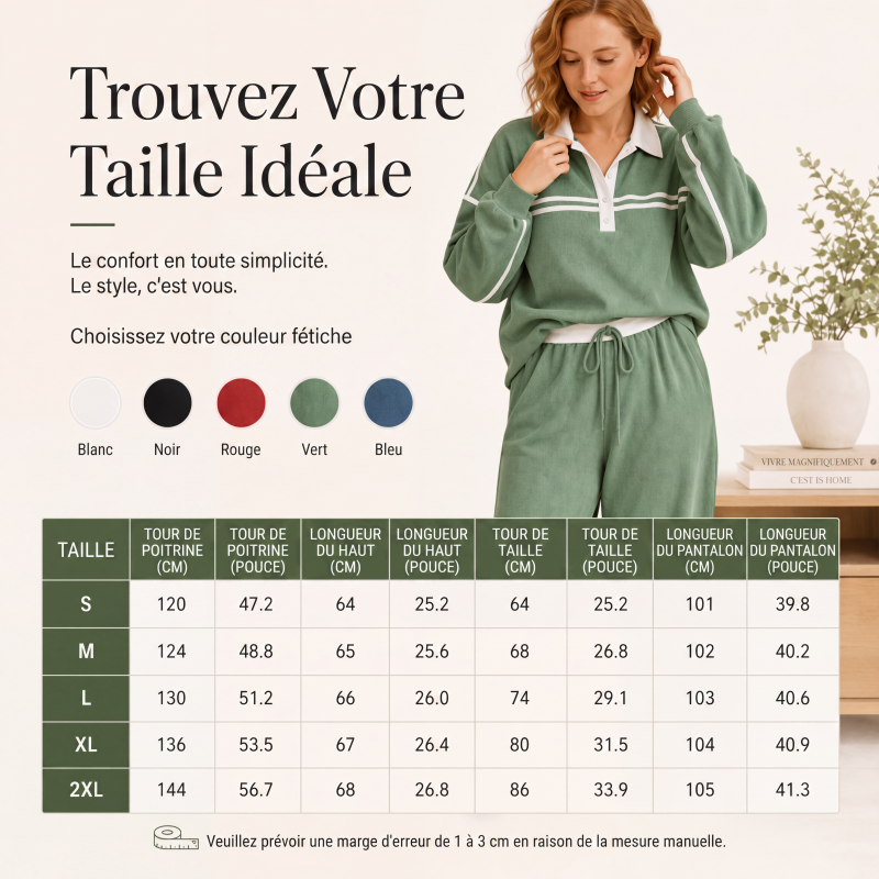 Ensemble sweat à rayures et pantalon large pour femme
