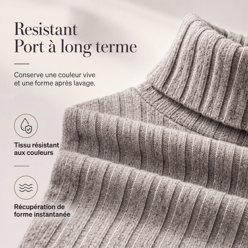 Robe pull pour femme à col roulé côtelé et manches longues