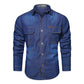 🔥‑56%👔 Chemise en Jean Homme Manches Longues, Modèle Décontracté avec Deux Poches Poitrine🤍 Style Utilitaire Intemporel !