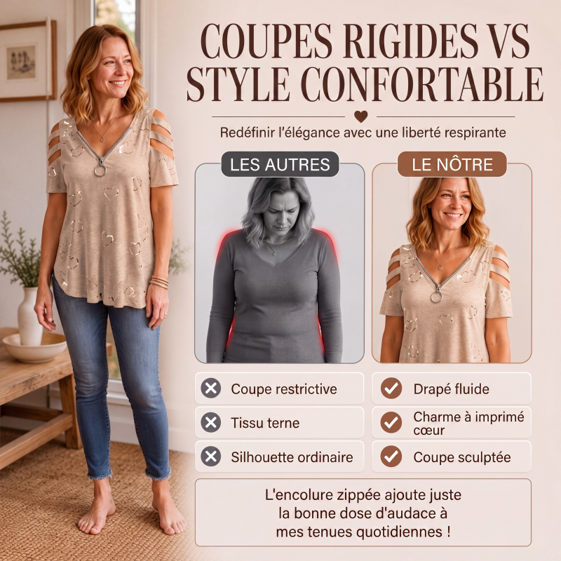 T-shirt à épaules dénudées pour femme