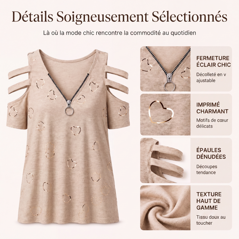 T-shirt à épaules dénudées pour femme