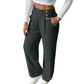 Pantalon taille haute large pour femmes