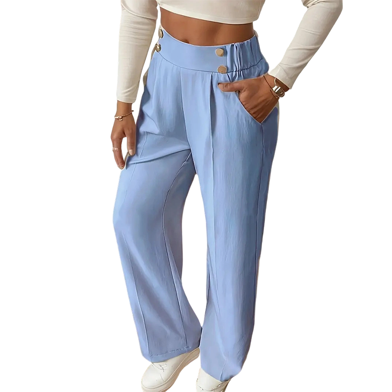 Pantalon taille haute large pour femmes