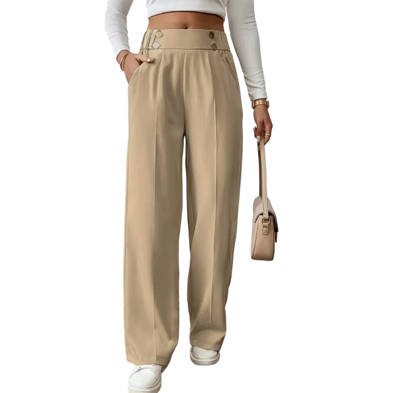 Pantalon taille haute large pour femmes