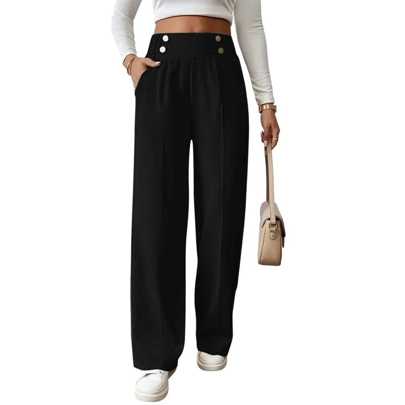 Pantalon taille haute large pour femmes